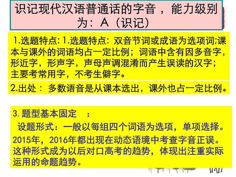 高教版 中职语文 高三对口升学专题复习 一、知识点1、语音课件+教案04