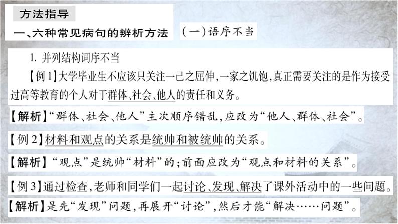 高教版 中职语文 高三对口升学专题复习 一、知识点6、病句 课件+教案06