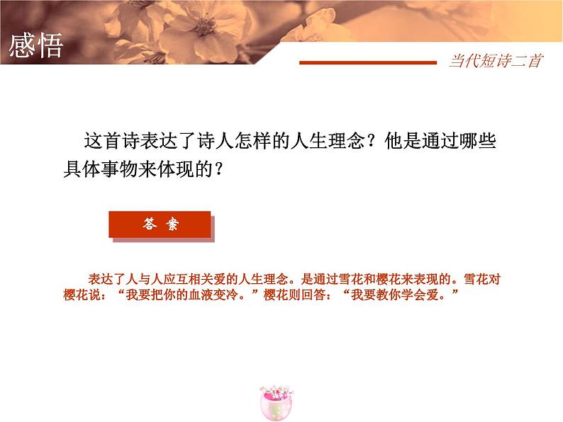 中职语文基础模块当代短诗二首课件05