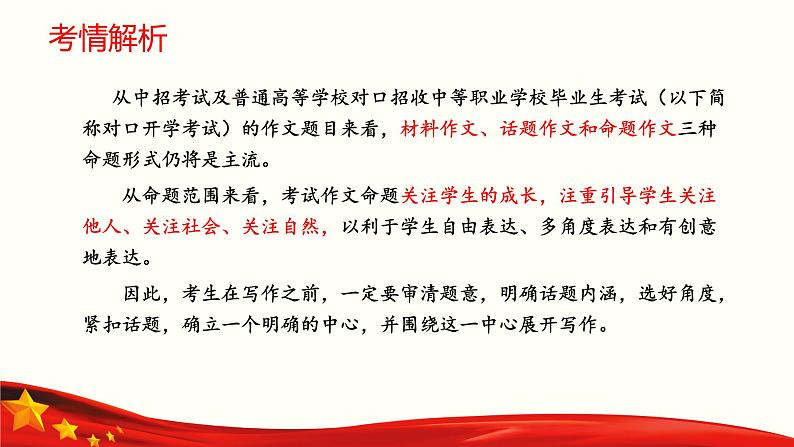 专题：作文（讲）-【中职专用】2025年中职高考语文二轮复习专项突破05