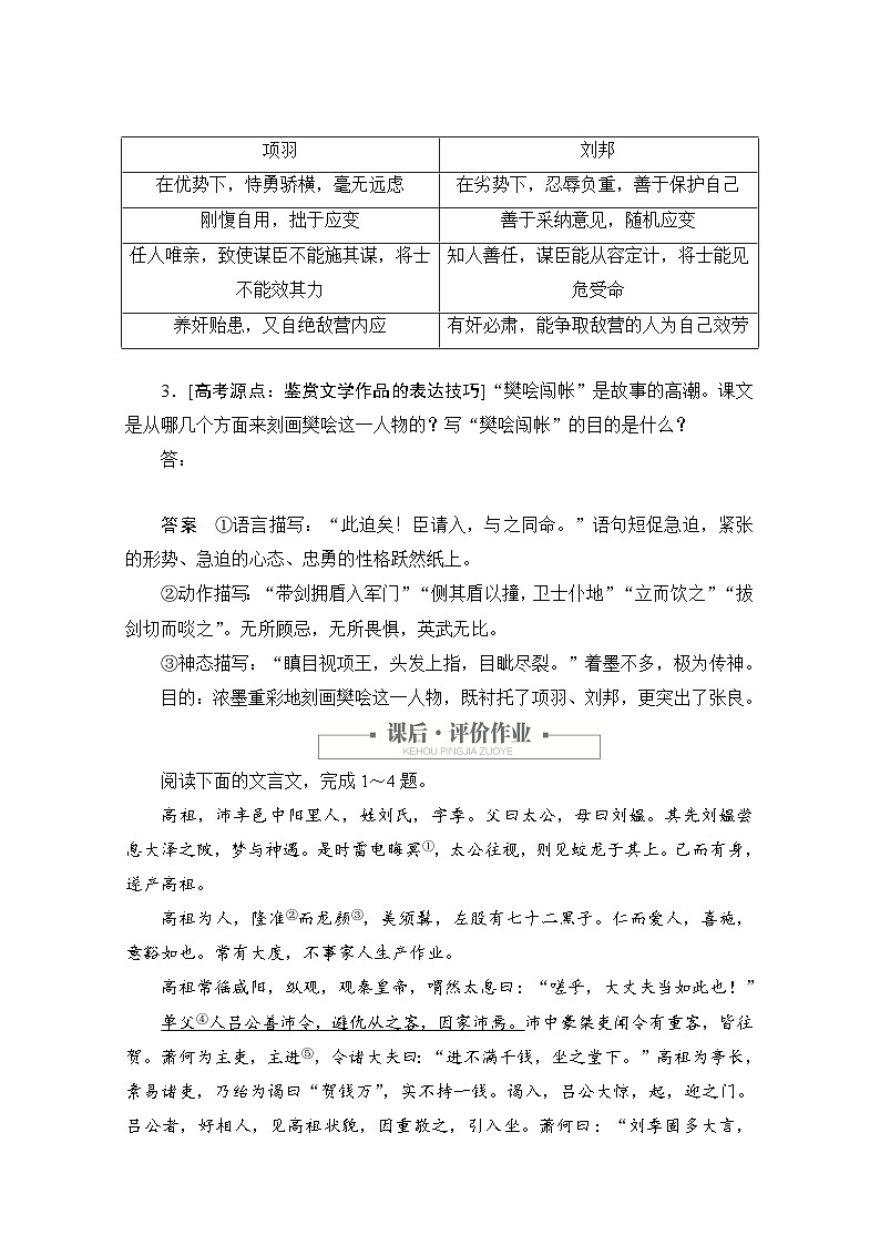 鸿门宴 优化练习和解析203