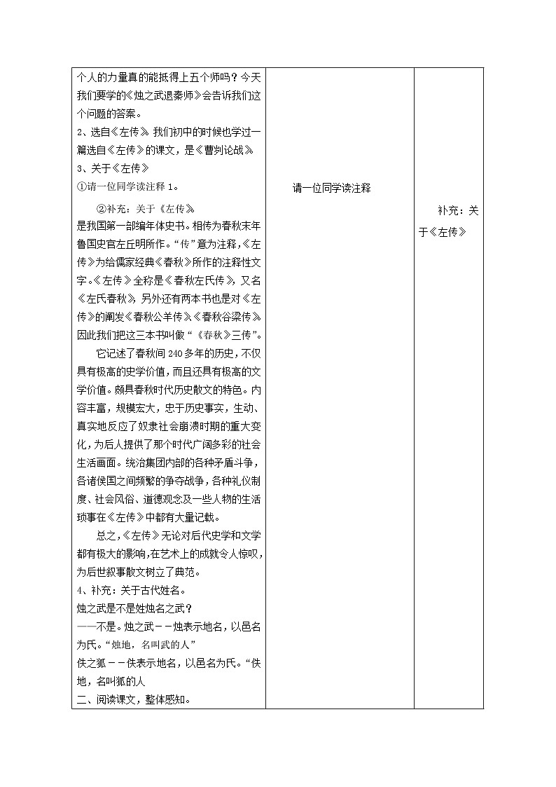 烛之武退秦师教学设计模板02