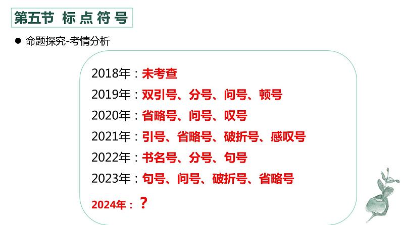 专题   标点符号（讲）-【中职专用】备战2025年单考招生语文一轮复习讲练测07