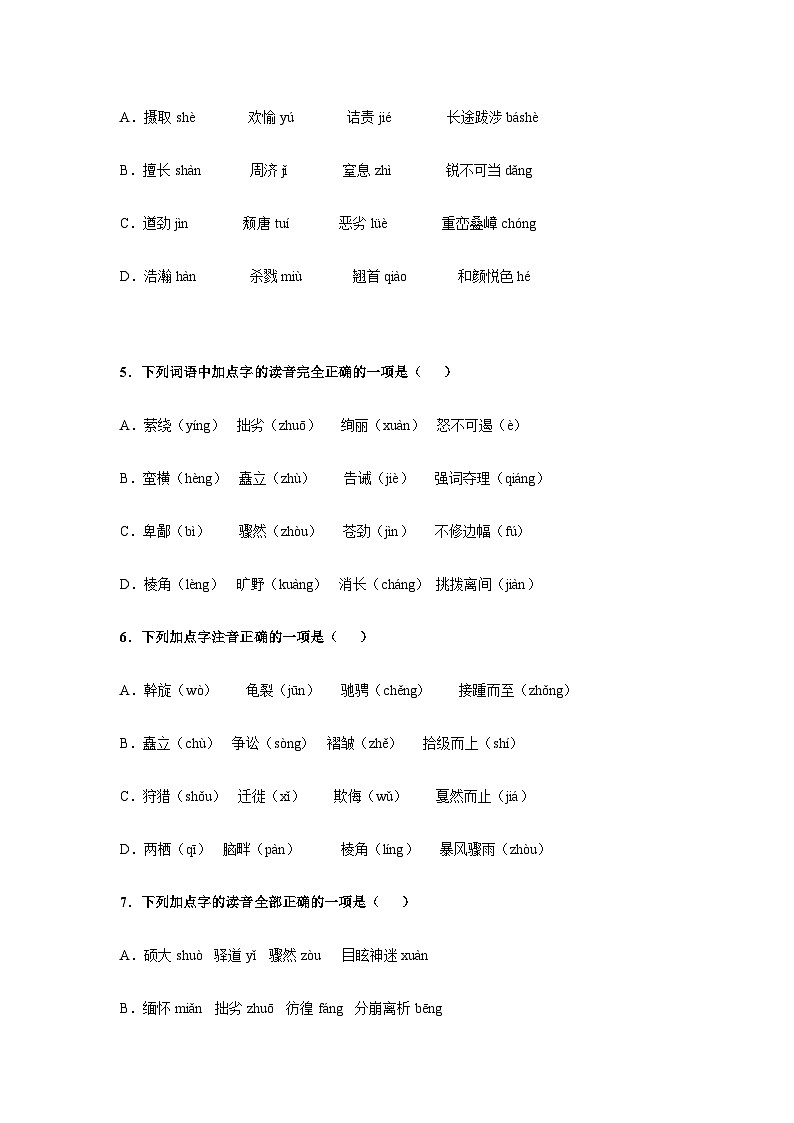 专题01 字音 -【中职专用】中职高考语文复习讲练测（通用）02