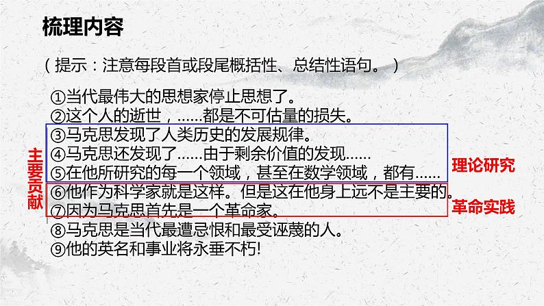 部编高教版中职语文基础模块下册5-1《在马克思墓前的讲话》课件07