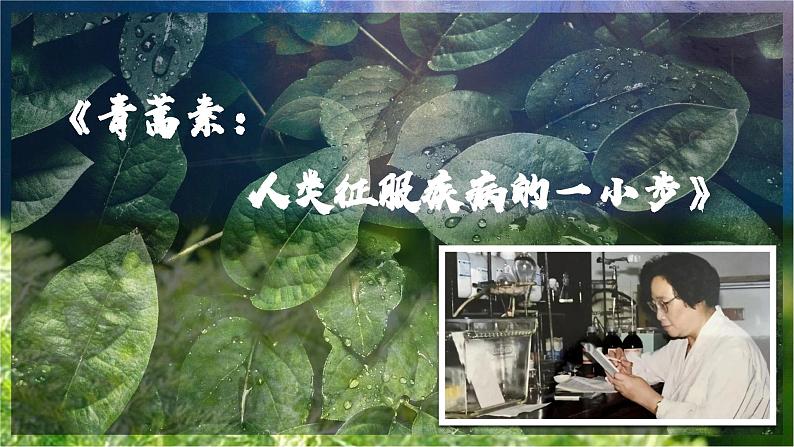 6.1《青蒿素：人类征服疾病的一小步》课件++2023—2024学年高教版（2023）中职语文基础模块下册01