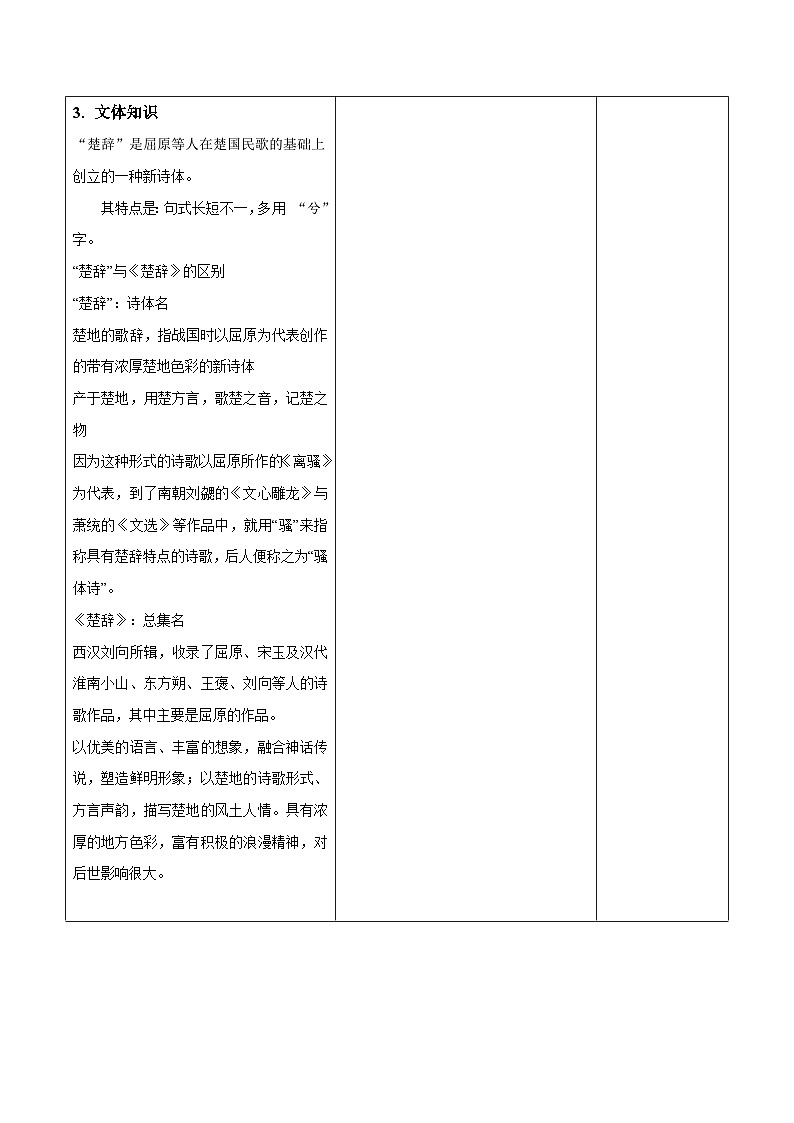 高教版中职语文基础模块下册离骚-教学设计第3页
