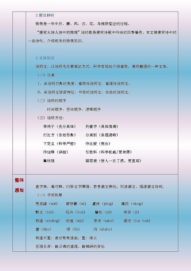 部编高教版2023中职语文职业模块 7.1《唐宋大诗人中的物候》教案02