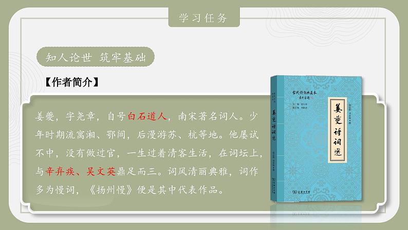 部编高教版2023中职语文职业模块 8.5《扬州慢》课件06