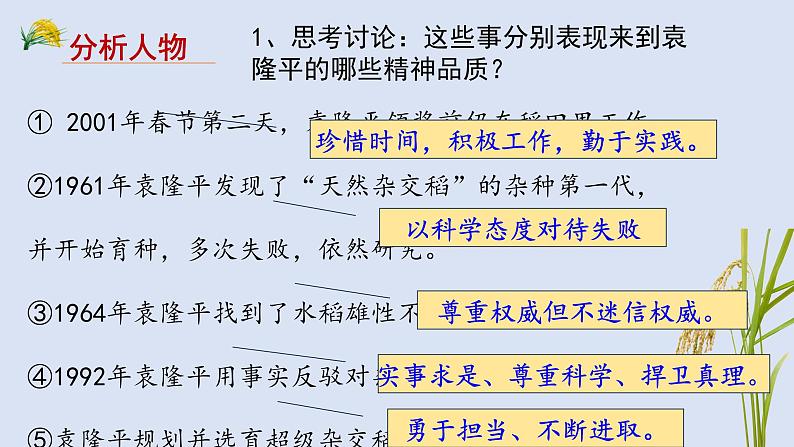 部编高教版（2023）中职语文职业模块上册《喜看稻菽千重浪》课件+学案+知识梳理07