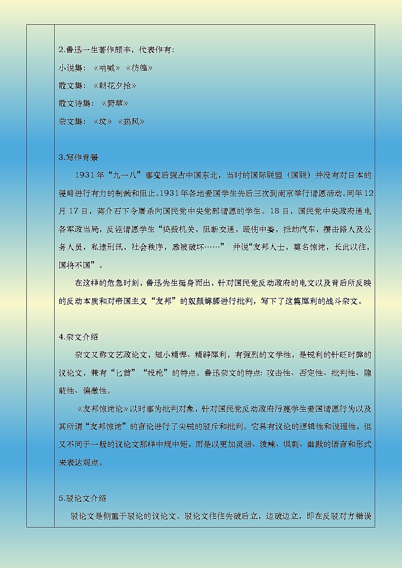 部编高教版（2024）中职语文拓展模块上册1.2《友邦惊诧论》教案02