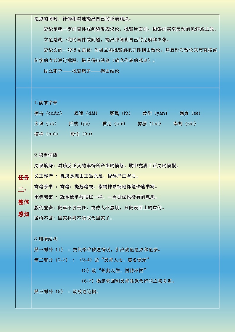 部编高教版（2024）中职语文拓展模块上册1.2《友邦惊诧论》教案03