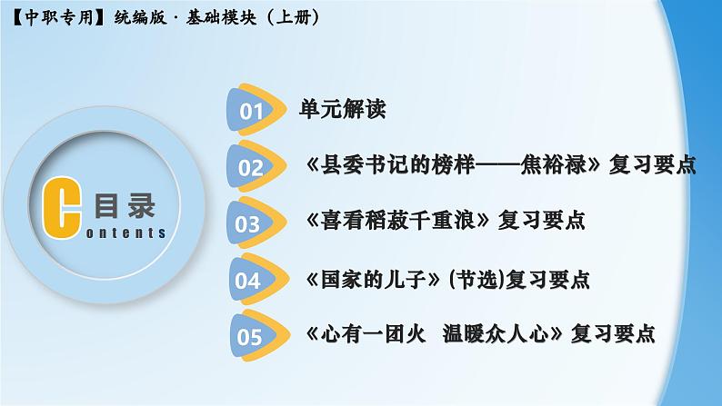 第五单元复习指导练习-【中职专用】高一语文同步精品课堂（高教版2023·基础模块上册） 课件PPT02