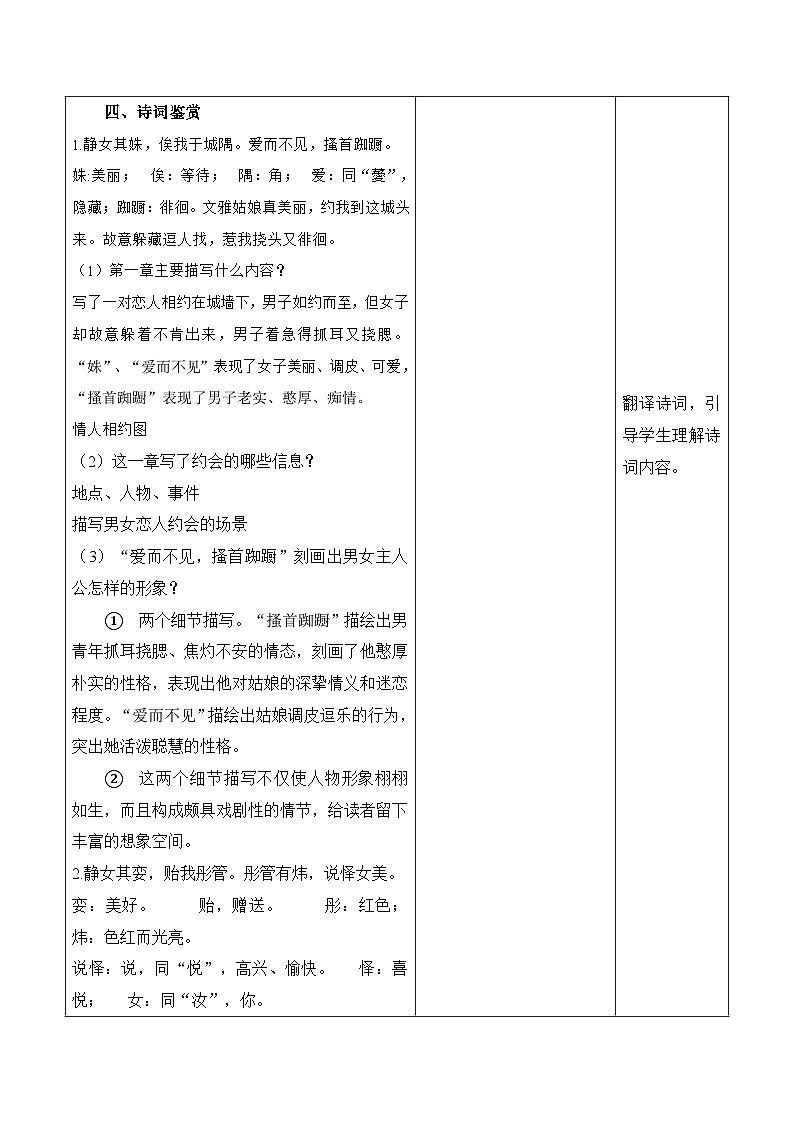 部编高教版2023 中职语文基础模块上册 《静女》-课件+教学设计03