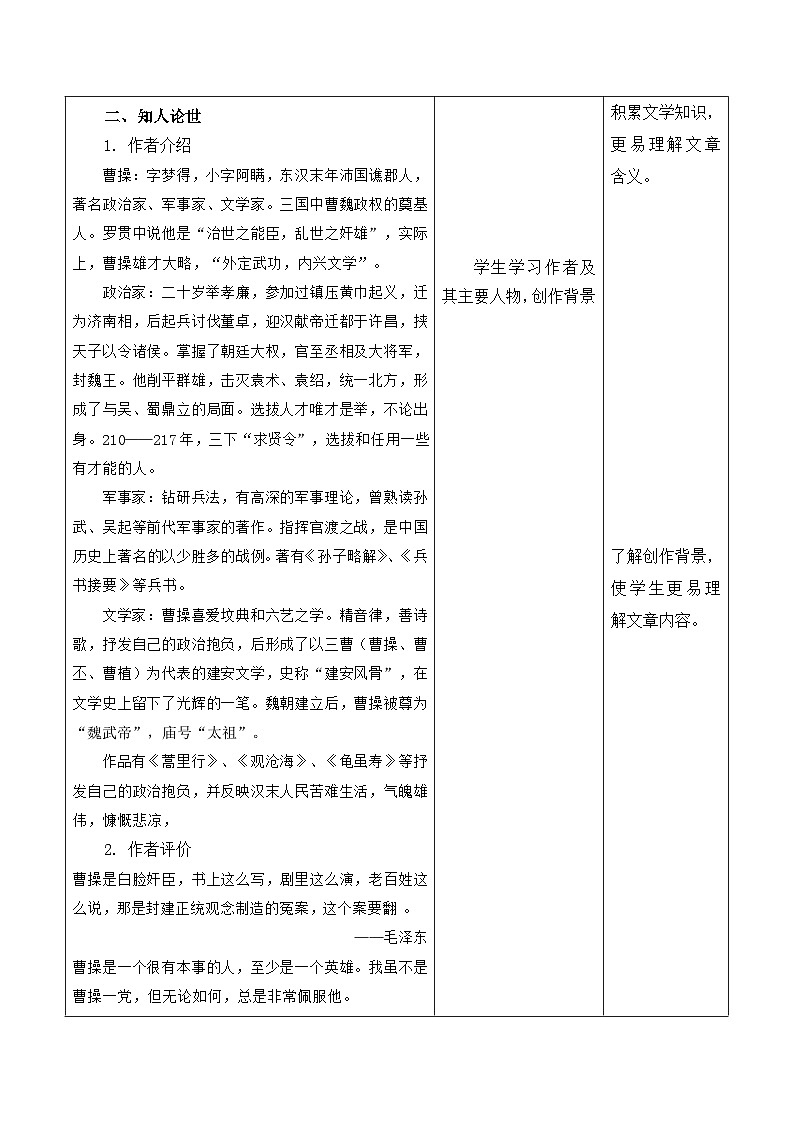 部编高教版2023 中职语文基础模块上册  《短歌行》-教学设计第2页