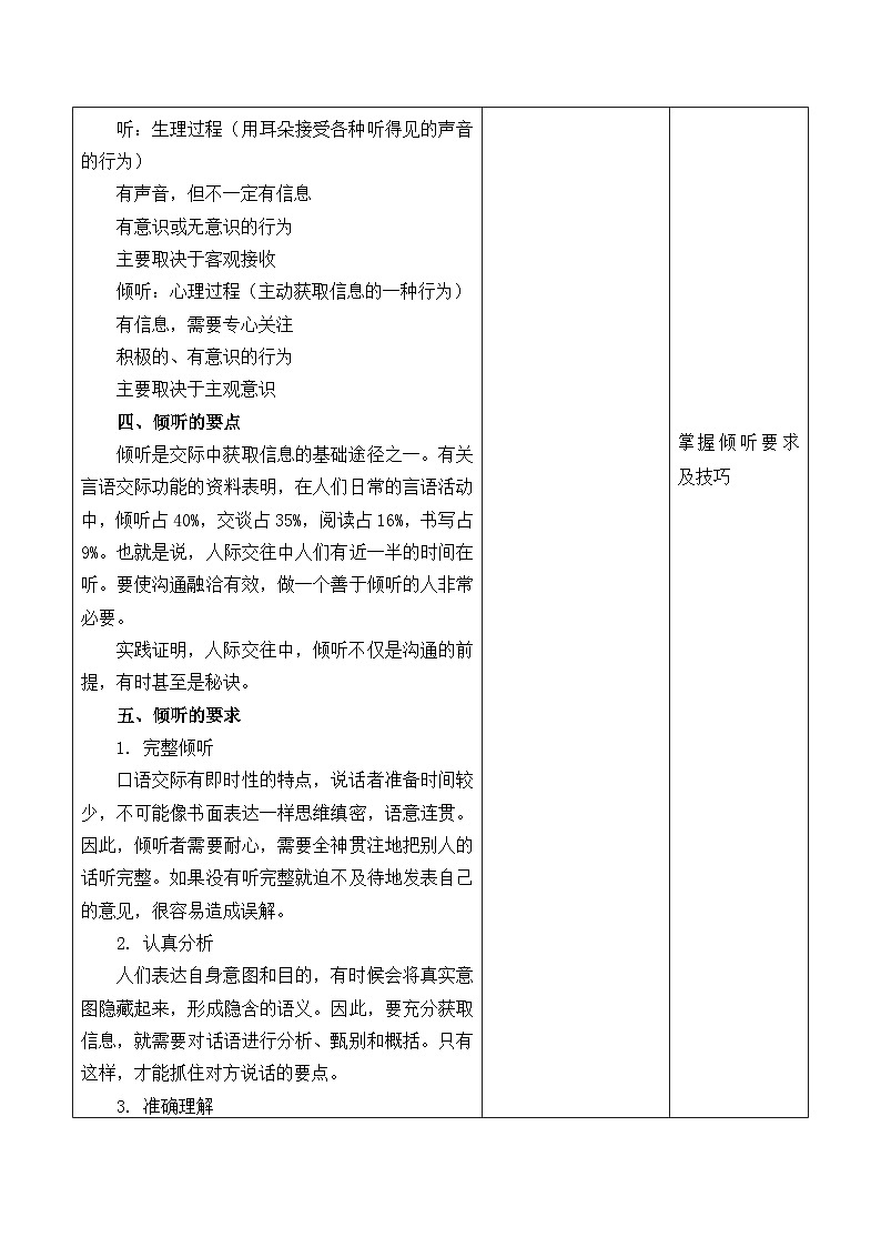 部编高教版2023 中职语文基础模块上册  口语交际：倾听-课件+教学设计02