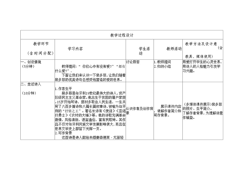 部编高教版+中职语文+基础模块上册+我愿意是急流+教案第2页