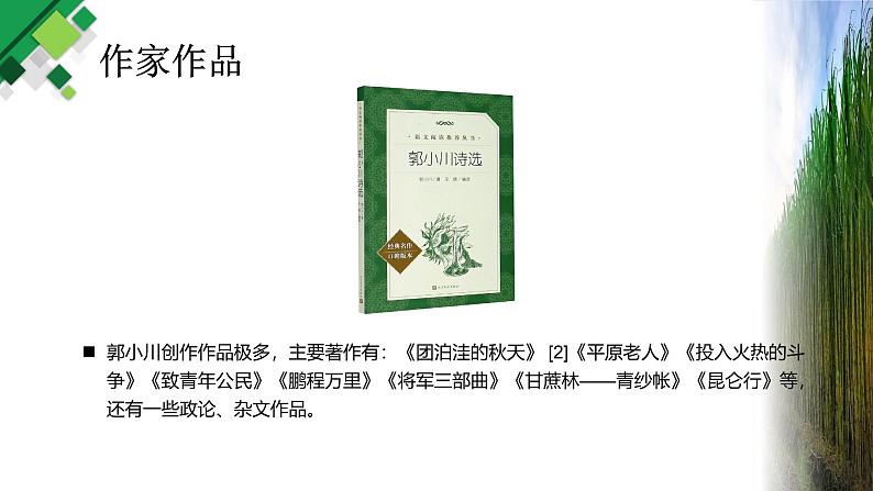 【中职语文专用】(高教版2023基础模块下册)《青纱帐——甘蔗林》郭小川 课件第4页