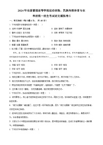 2024年全国普通高等学校运动训练、民族传统体育专业单招统一招生考试语文模拟卷5