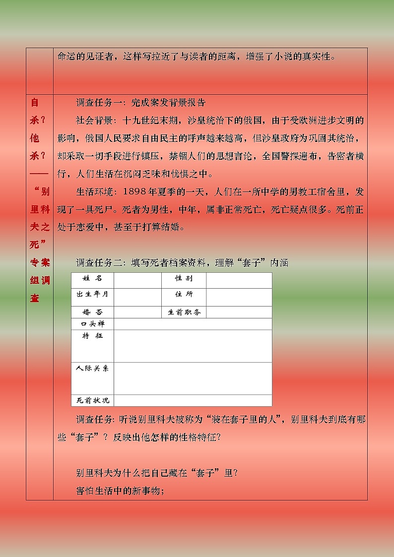 部编版（2023）中职语文基础模块下3.2.2《套中人》教案第3页