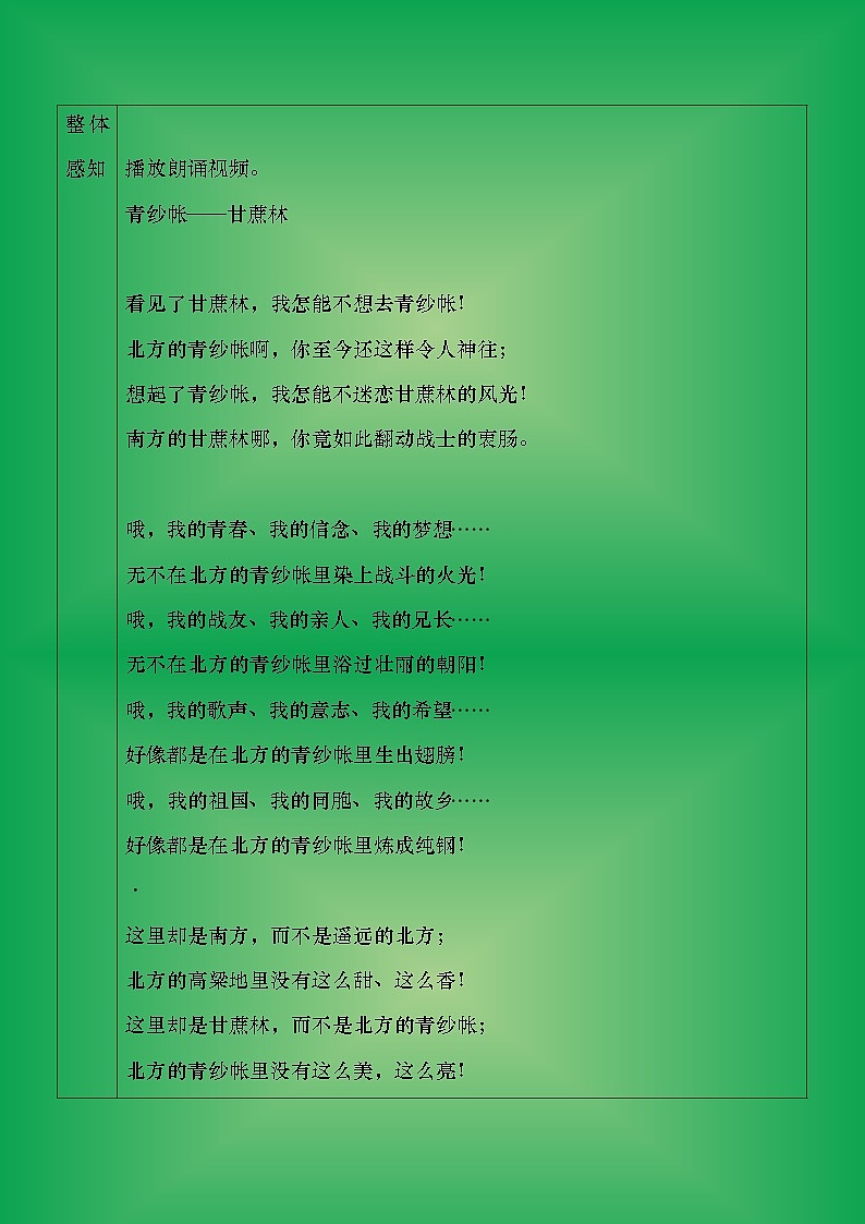 部编版（2023）中职语文基础模块下6.2.1《青纱帐——甘蔗林》教案第3页