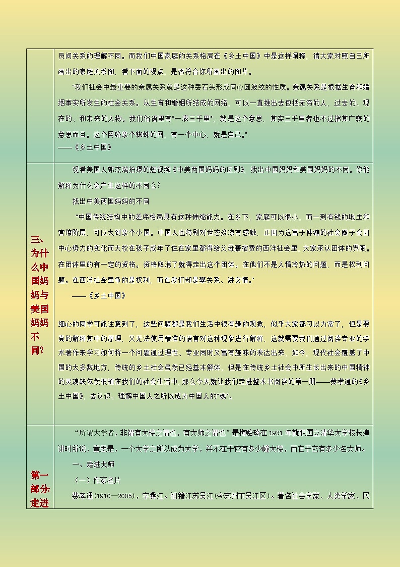 部编版（2023）中职语文基础模块下4.1《乡土中国》教案第3页