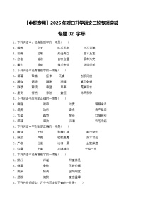 专项02：字形（练习）-【中职专用】2025年对口升学语文二轮专项突破