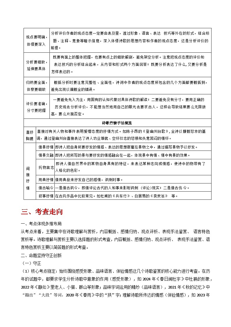 专题05 诗歌阅读与鉴赏题型归纳（原卷版）第3页