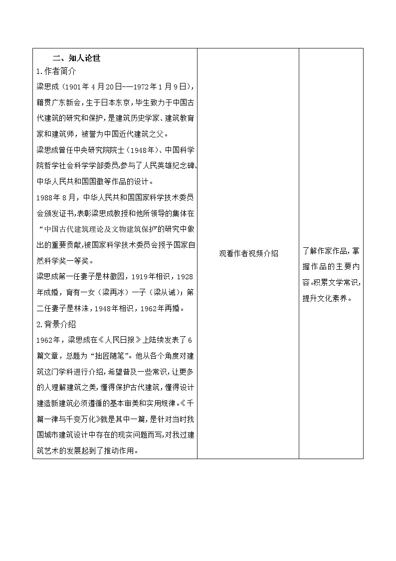 部编高教版2023中职语文基础模块上册  《千篇一律与千变万化》-教学设计第2页