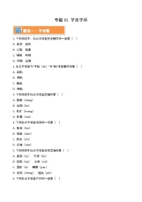 专题01 字音字形（考题练习）-【中职专用】2024-2025学年高二语文上学期期末复习（高教版2023拓展模块上册）