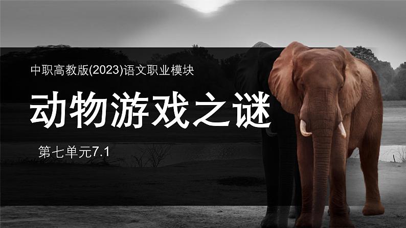 中职高教版(2023)语文职业模块-第七单元7.1动物游戏之谜【课件】第1页