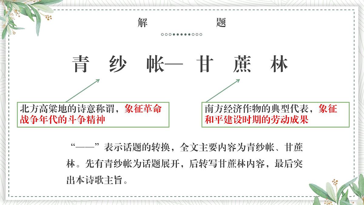 部编高教版2023 中职语文基础模块下册6.2《青纱帐——甘蔗林》-课件第7页