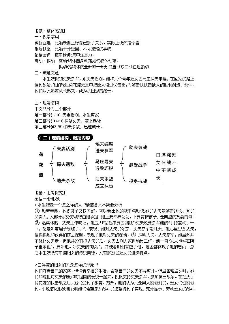 中职高教版2023语文基础模块上册荷花淀  配套教案第2页