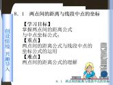 高教版中职数学基础模块下册：8.1《两点间的距离与线段中点的坐标》课件