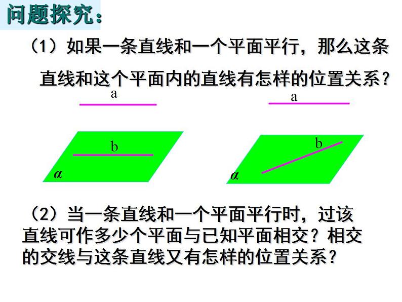 高教版中职数学基础模块下册：9.2 《直线与直线、直线与平面、平面与平面平行的判定与性》课件02