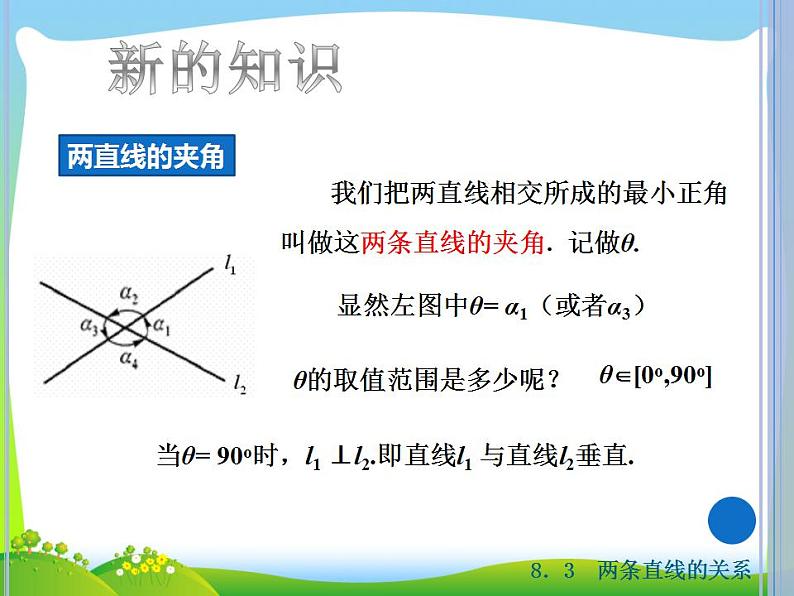 高教版中职数学基础模块下册：8.3 《两条直线的位置关系》课件06