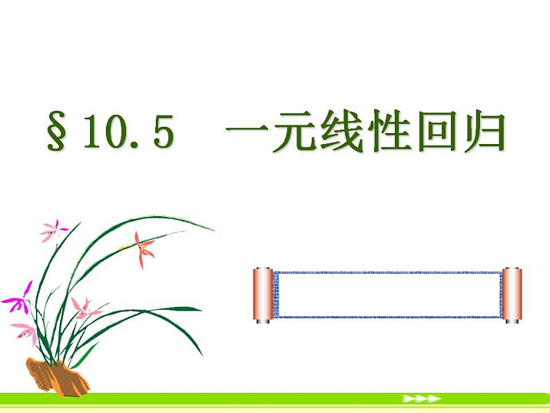 高教版中职数学基础模块下册：10.5《一元线性回归》课件01