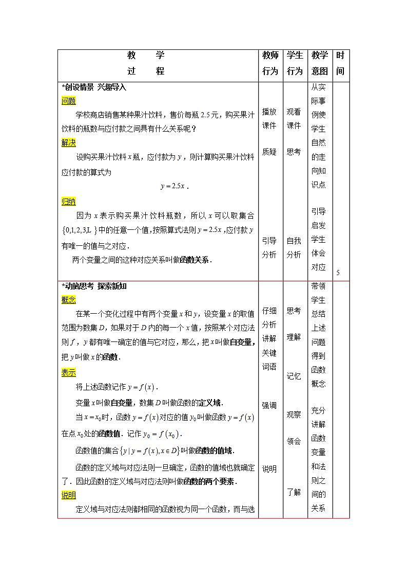 【人教版】中职数学（基础模块）上册：3.1《函数》课件+教案02
