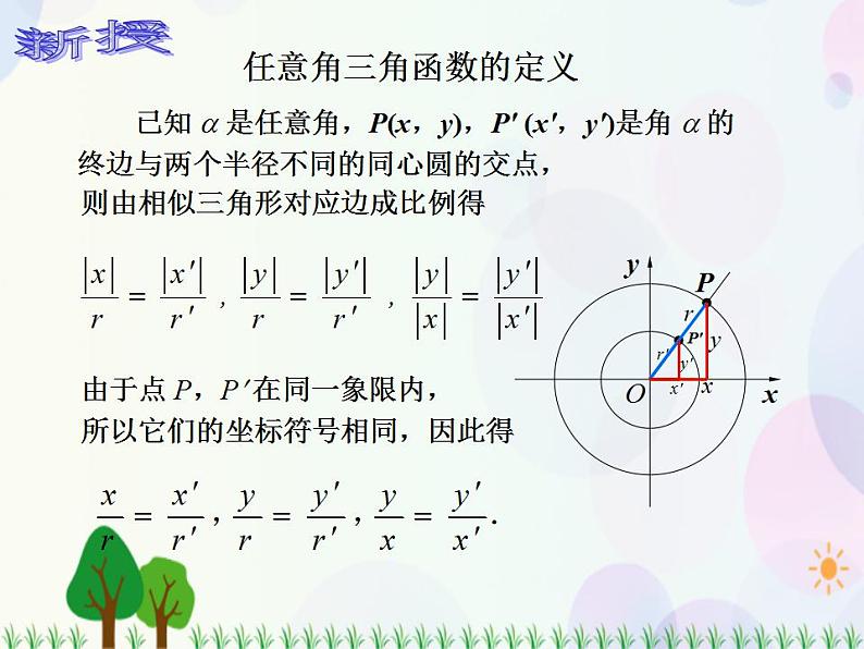 【人教版】中职数学（基础模块）上册：5.2《任意角的三角函数》课件+教案03