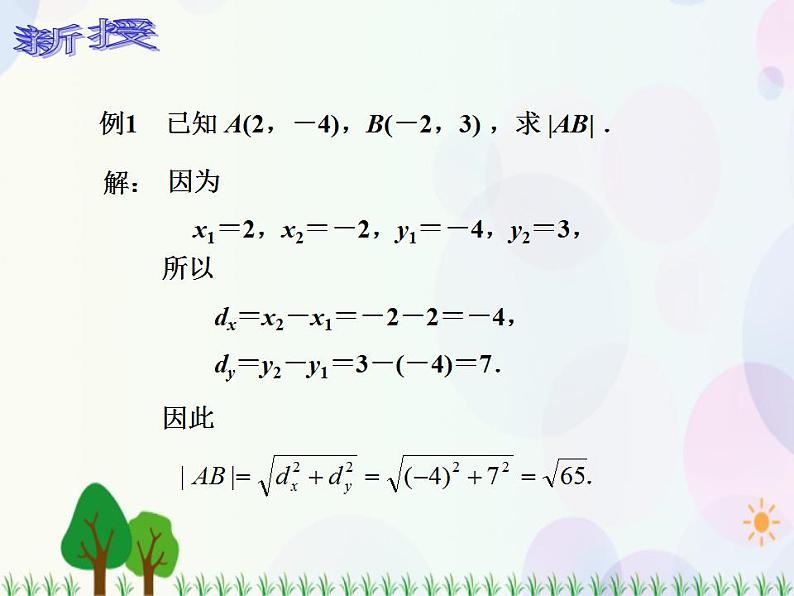 【人教版】中职数学基础模块下册：8.1.2《坐标系中的基本公式》课件07