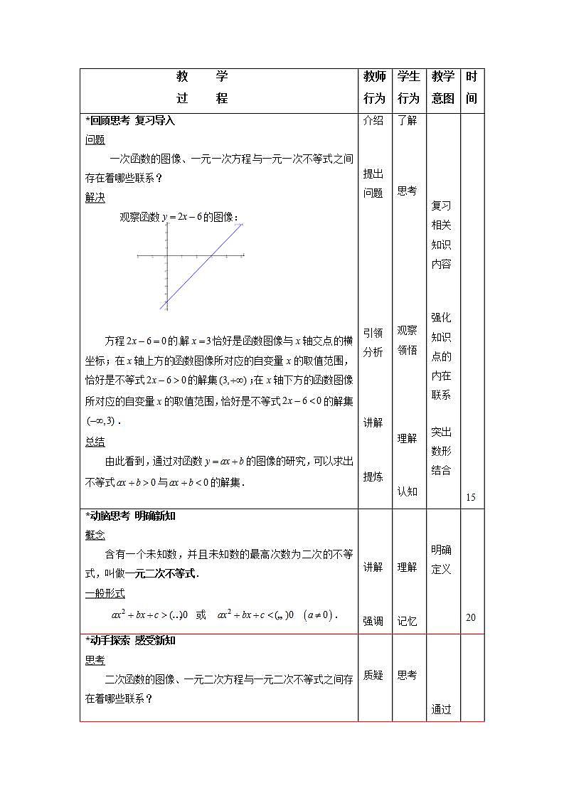 高教版中职数学基础模板上册 2.3 一元二次不等式 PPT课件+教案02