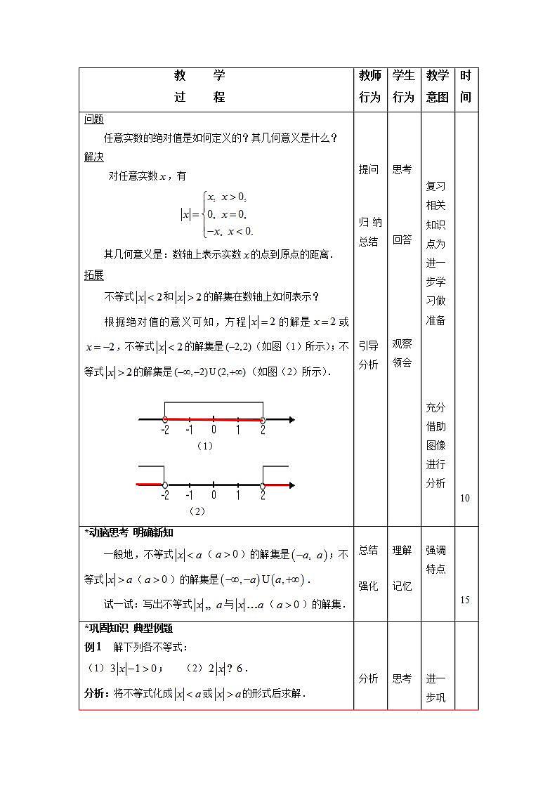 高教版中职数学基础模板上册 2.4 含绝对值不等式 PPT课件+教案02