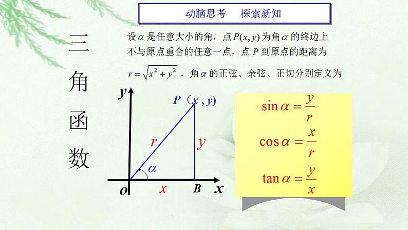 高教版数学（基础模块）上册 5.3  任意角的正弦函数、余弦函数、正切函数 PPT课件第4页