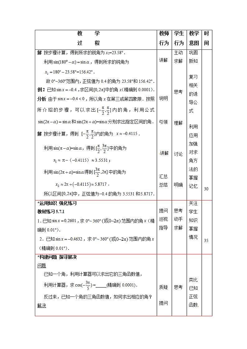 高教版中职数学基础模板上册 5.7 已知三角函数值求角PPT课件+教案03