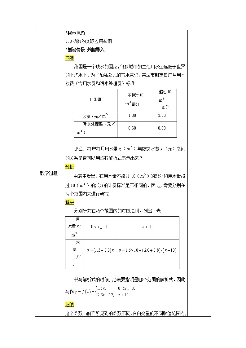 【人教版】中职数学（基础模块）上册：3.3《函数的应用》优秀教案第2页