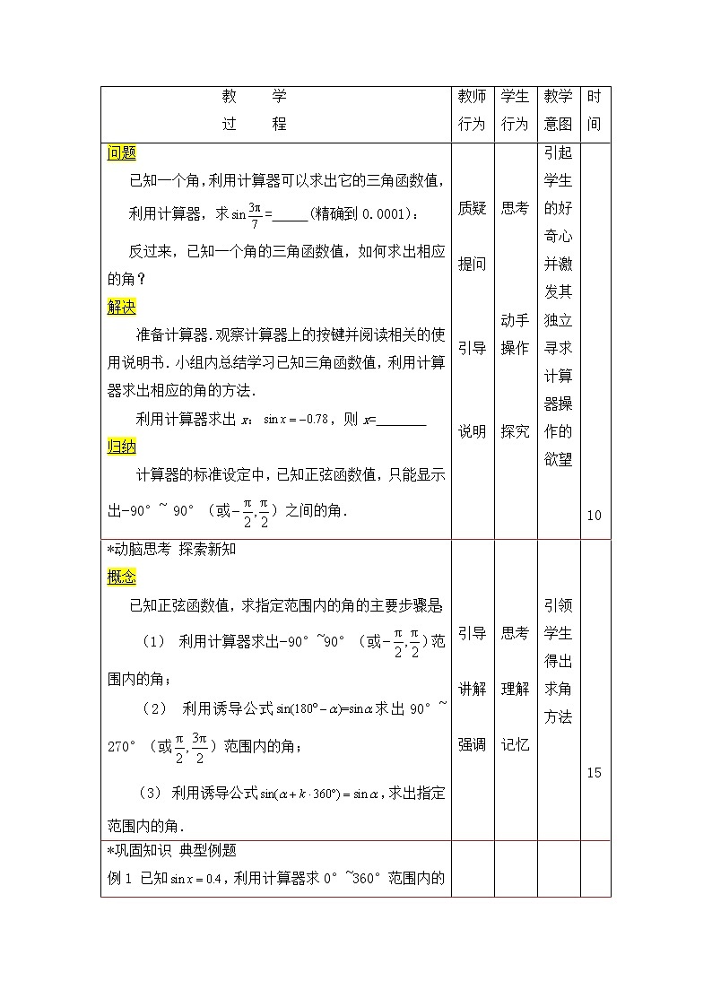 【高教版】中职数学基础模块上册：5.7《已知三角函数值求角》优秀教案第2页