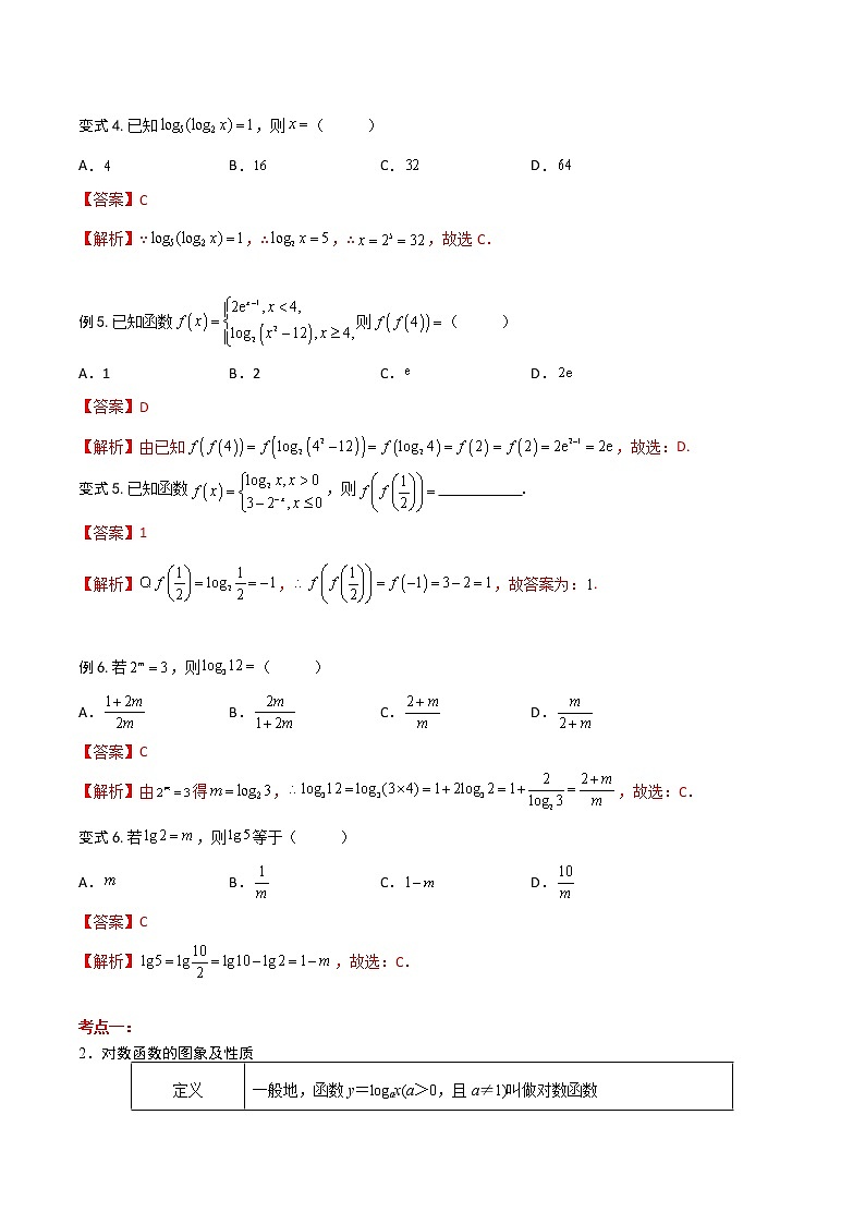 专题09 对数及对数函数（知识点串讲）-【中职专用】高一下学期数学期末复习大串讲（高教版·基础模块上）03