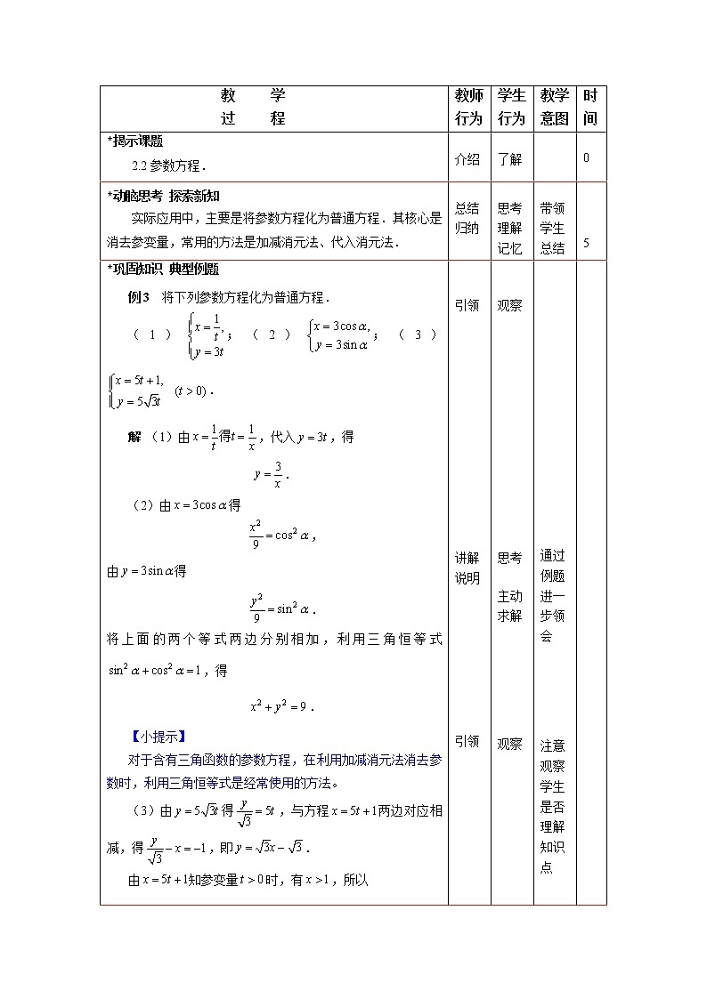 2.2参数方程(2) 课件+教案02