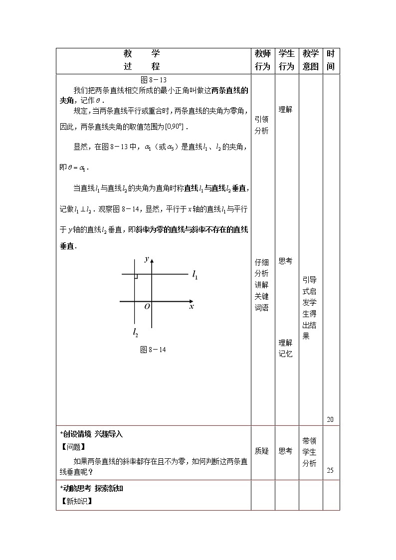 高教版中职数学基础模块下册：8.3《两条直线的位置关系》教案设计第3页