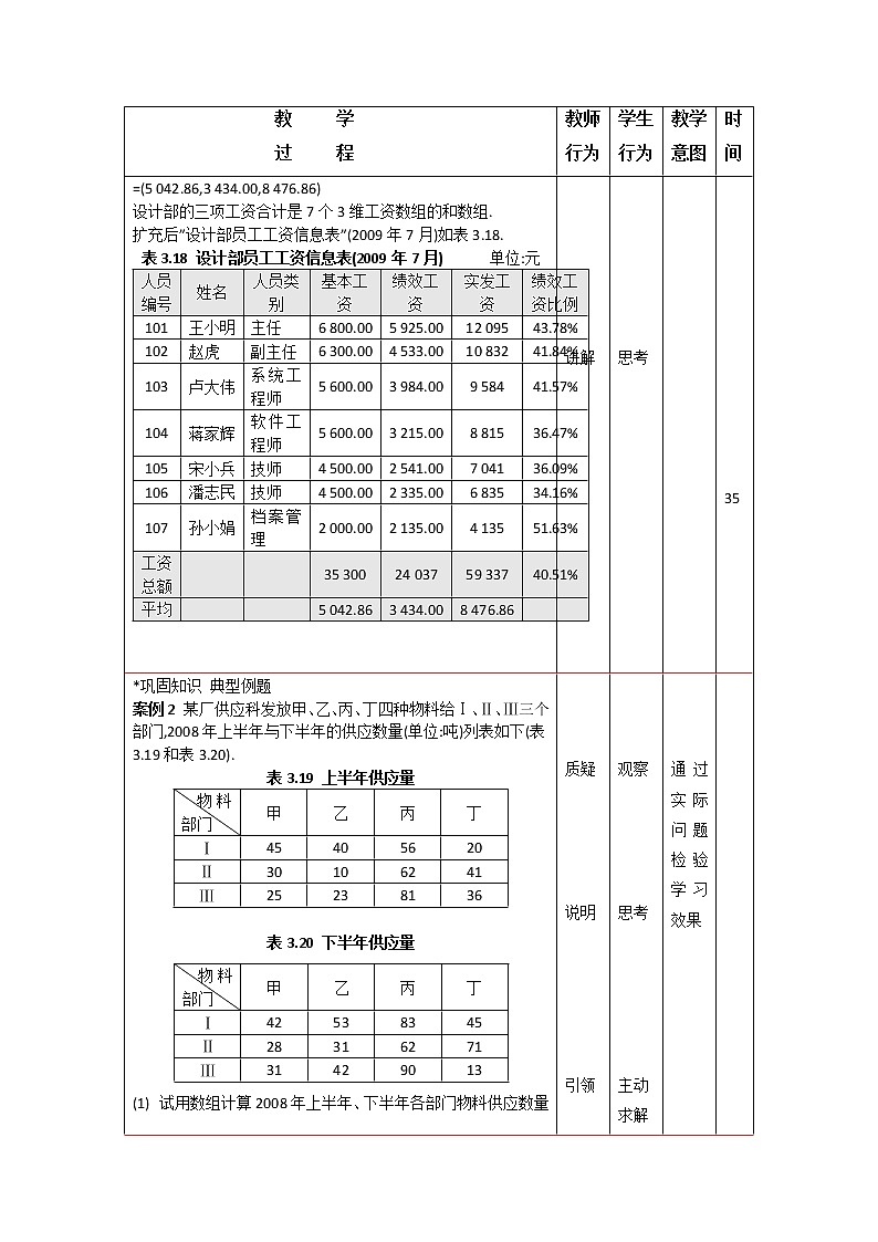 3.4数据表格应用举例教案-高二下学期高教版中职数学职业模块(财经、商务与服务)03